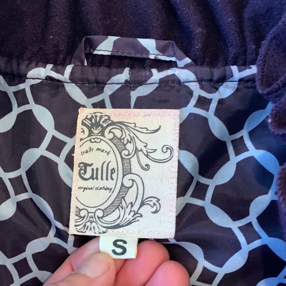 Tulle Purple Ruffle Peacoat - Picture 4 of 10